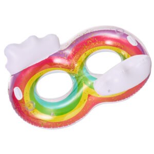 Two-Seat Rainbow Swim Ring
