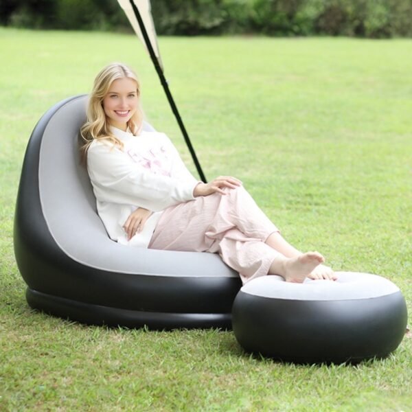 Inflatable Single Couch with Ottoman - Image 2