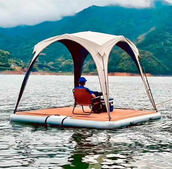 Inflatable Floating Platform with Canopy (9.8 ft × 9.8 ft) - Image 3