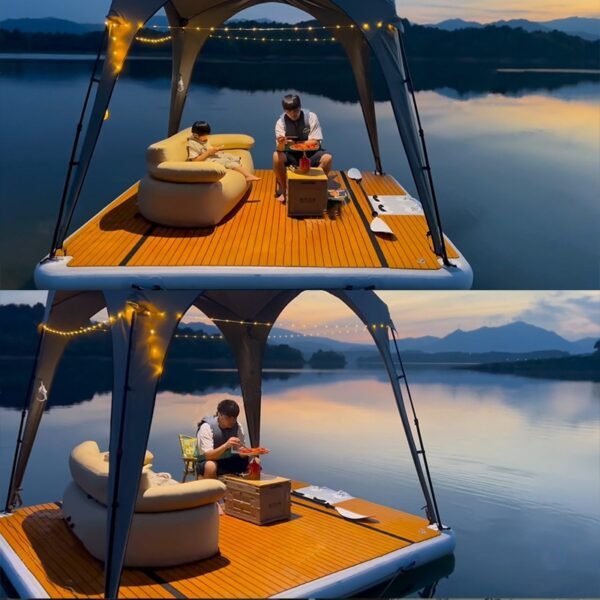 Inflatable Floating Platform with Canopy (9.8 ft × 9.8 ft) - Image 4