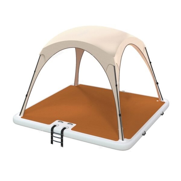 Inflatable Floating Platform with Canopy (9.8 ft × 9.8 ft)