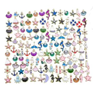 Ocean Series DIY Pendants – Random Alloy & Enamel Charms for Jewelry Making