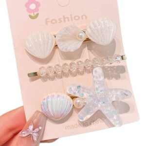 Seashell & Starfish Hair Clip 3-Piece Set