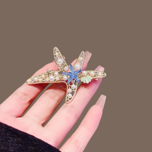 Starfish Hair Clip – Pearl & Crystal Design - Image 2