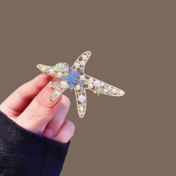 Starfish Hair Clip – Pearl & Crystal Design - Image 4