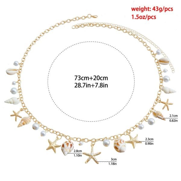 Seashell Starfish Waist Chain – Boho Body Jewelry - Image 6
