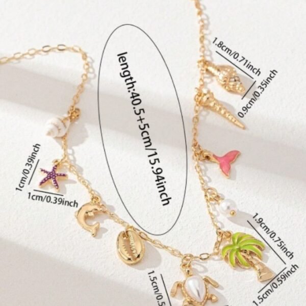 Ocean Charm Necklace – Tropical Beach-Inspired Design - Image 3