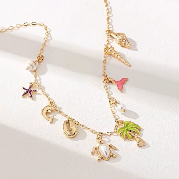 Ocean Charm Necklace – Tropical Beach-Inspired Design - Image 4