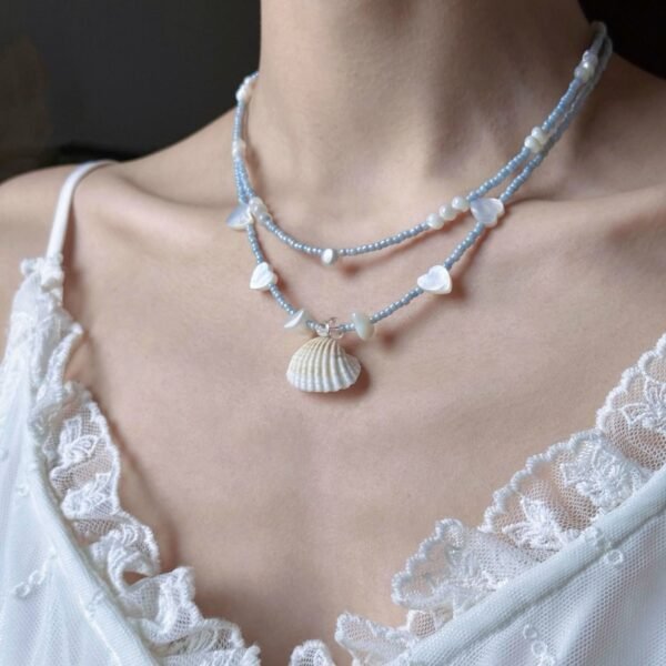 Layered Seashell & Beaded Necklace - Image 3
