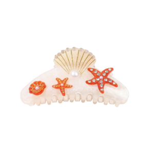 Seashell & Starfish Decorative Claw Clip (3.54in × 1.57in)