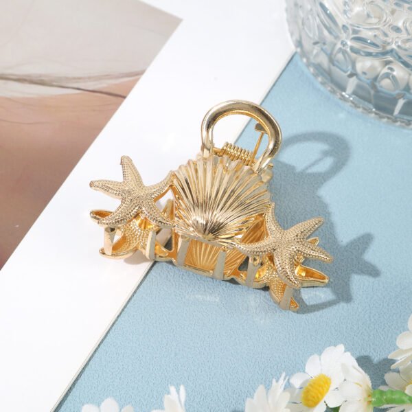 Seashell & Starfish Metal Claw Clips (6–6.8cm / 2.36–2.67in) - Image 5