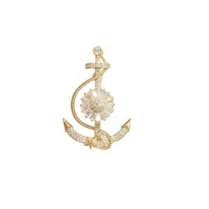 Elegant Anchor & Boat Alloy Brooch